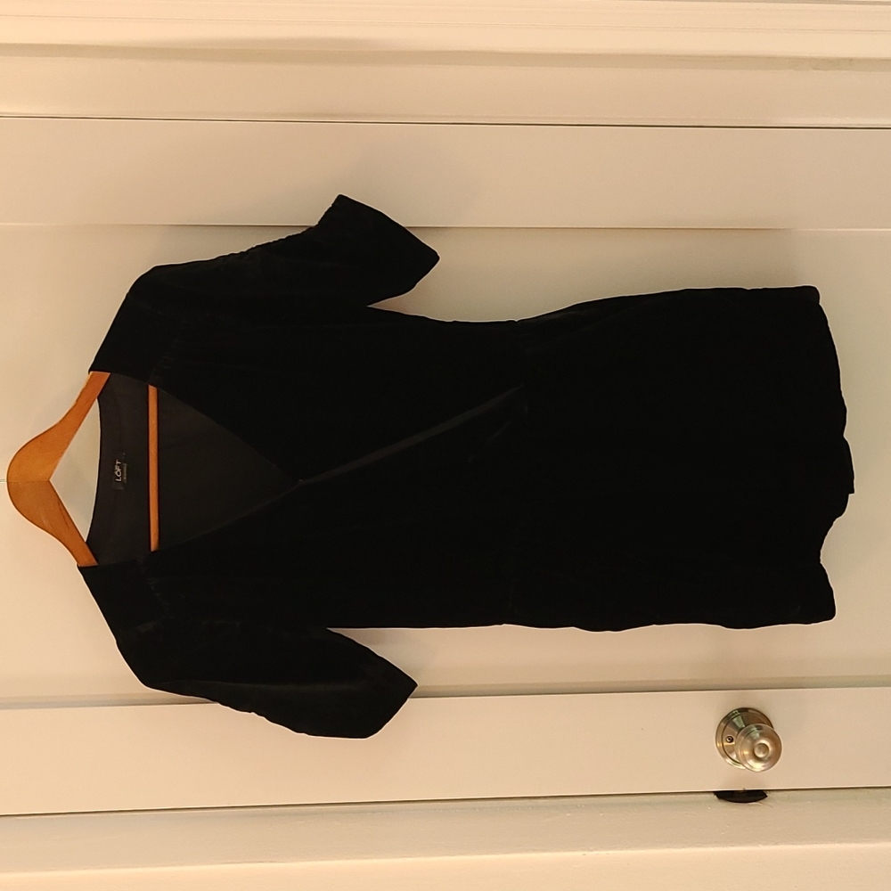 LOFT black velvet romper size 0